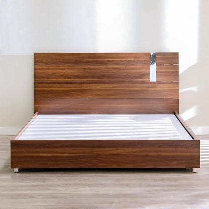 Danube Home - Maybell 180X200 King Bed Set-Walnut/Silver