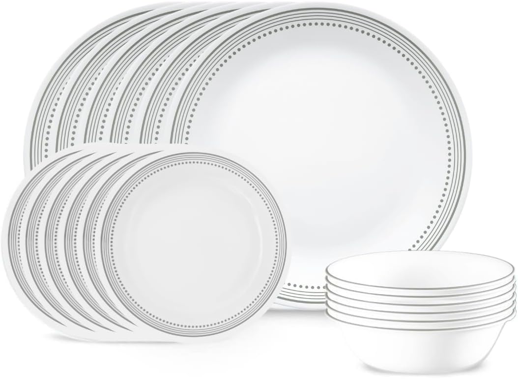 Corelle 18-Piece Chip Resistant Classic Collection Dinnerware Set, Service for 6 18-Piece 1134331