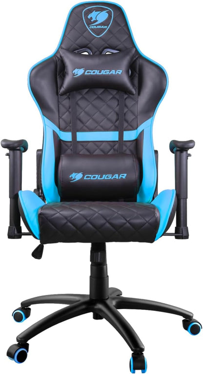 Cougar Gaming Chair Armor One, Steel-Frame, Breathable Pvc Leather, 180° Recliner System, 120Kg Weight Capacity, 2D Adjustable Arm-Rest, Steel 5-Star Base