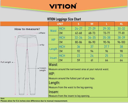 VITION High Waisted Leggings for Women Scrunch Butt Lifting TIK Tok Yoga Pants,Workout Anti Cellulite Tummy Control Tights