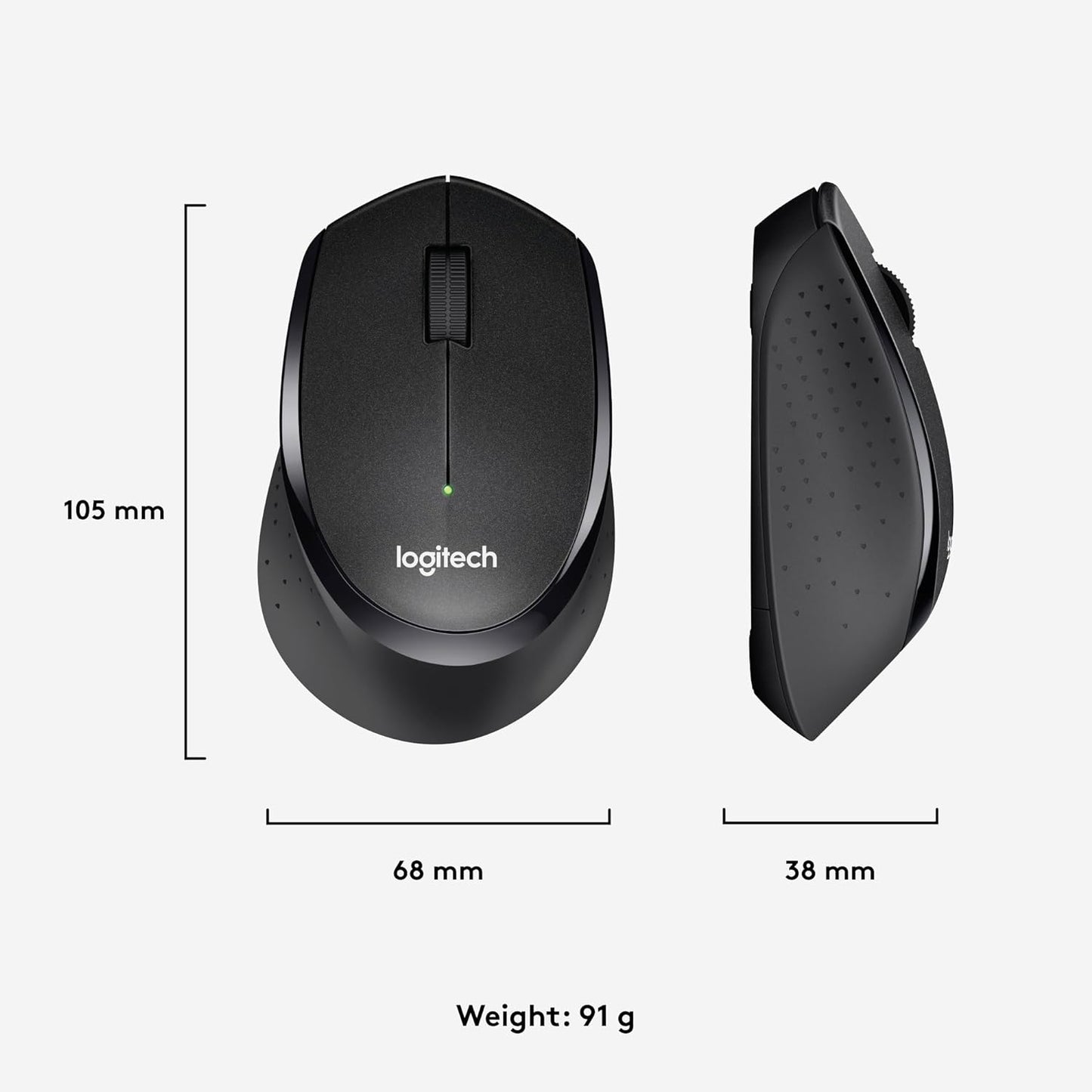 Logitech M330 Silent Plus Wireless Mouse, 2.4Ghz With Usb Nano Receiver, 1000 Dpi Optical Tracking, 2-Year Battery Life, Compatible With Pc, Mac, Laptop, Chromebook - Black