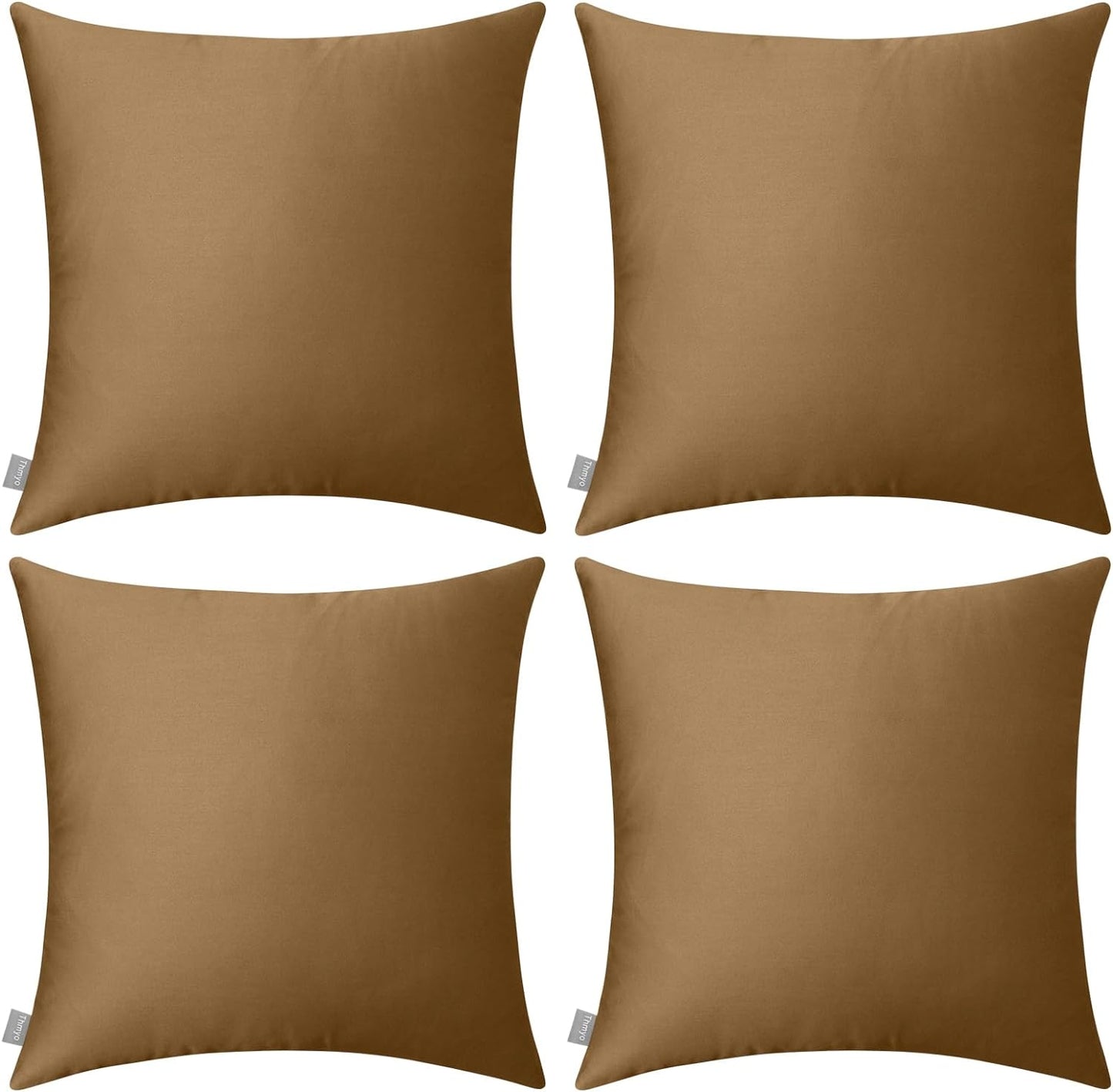 4-Pack 100% Cotton Comfortable Solid Decorative Throw Pillow Case Square Cushion Cover Pillowcase Sublimation Blank Pillow Covers(Cover Only,No Insert)(20x20inch/50x50cm, Christmas Green)