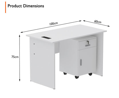 Mahmayi Writing Desk, MP1 160x80 Modern Wood Writing Table with Mobile Drawers - Versatile Corner Desk, Stylish and Functional Home Office Furniture - Oak (160cm With Drawer)