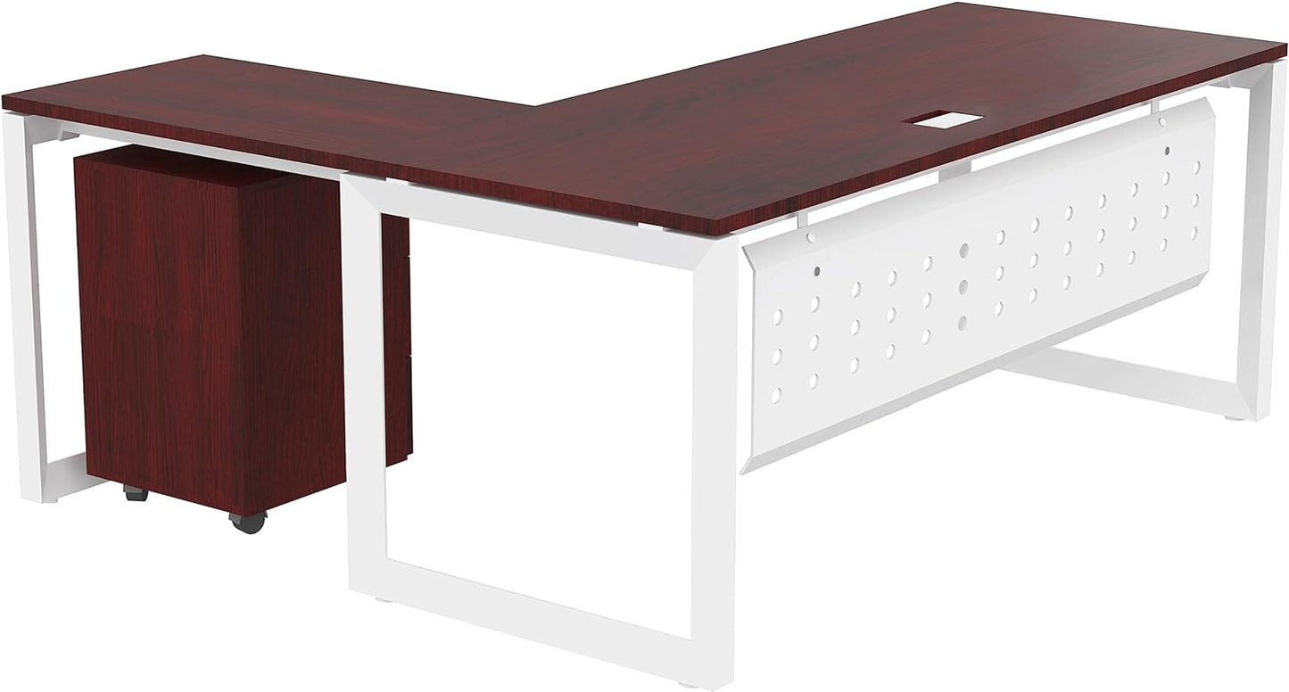 Mahmayi Vorm 136-18 White Modern Workstation Material-Melamine on MDF