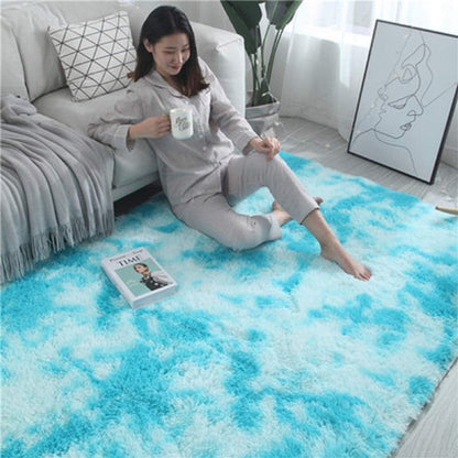 Tinyboy-hbq Area Rugs Shaggy Carpet for Living Room Bedroom Large Fluffy Carpet Modern Non-Slip Mat Multisize Rug Indoor Home Decor (Gray White, 80 x 120 cm)