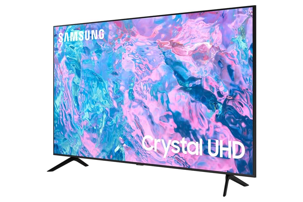 Samsung 43 inch 4k uhd smart led tv with built-in receiver and remote control, black - ua43cu7000uxeg, Bluetooth, Wi-Fi, USB, Ethernet, HDMI