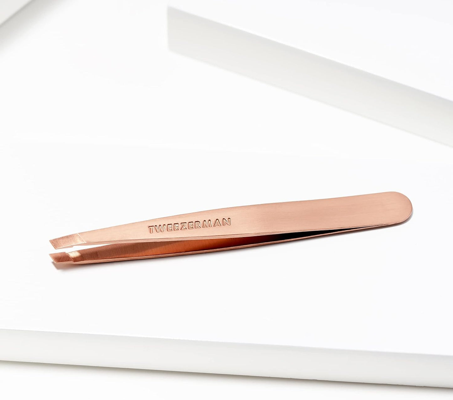 Tweezerman Stainless Steel Slant Tweezer - Eyebrow Tweezers for Women and Men (Neon Pink)