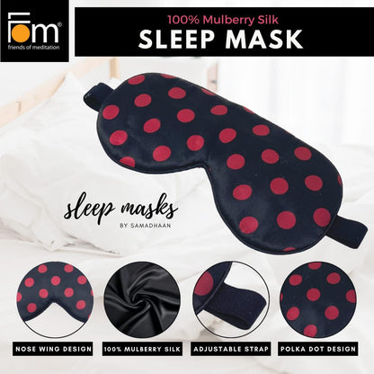 FOM (Friends of Meditation) 100% Mulberry Silk Eye Mask, Super Smooth Sleep Mask And Blind Fold (Black)