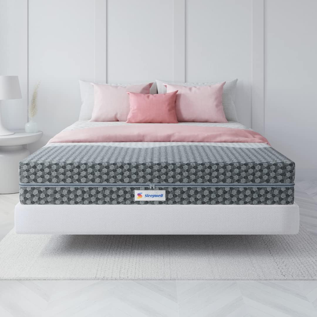 Sleepwell Ortho Pro Profiled Foam | 100 Night Trial | Impressions Memory Foam Mattress With Airvent Cool Gel Technology | Single Bed Size (200L x 90W x 20H cm)