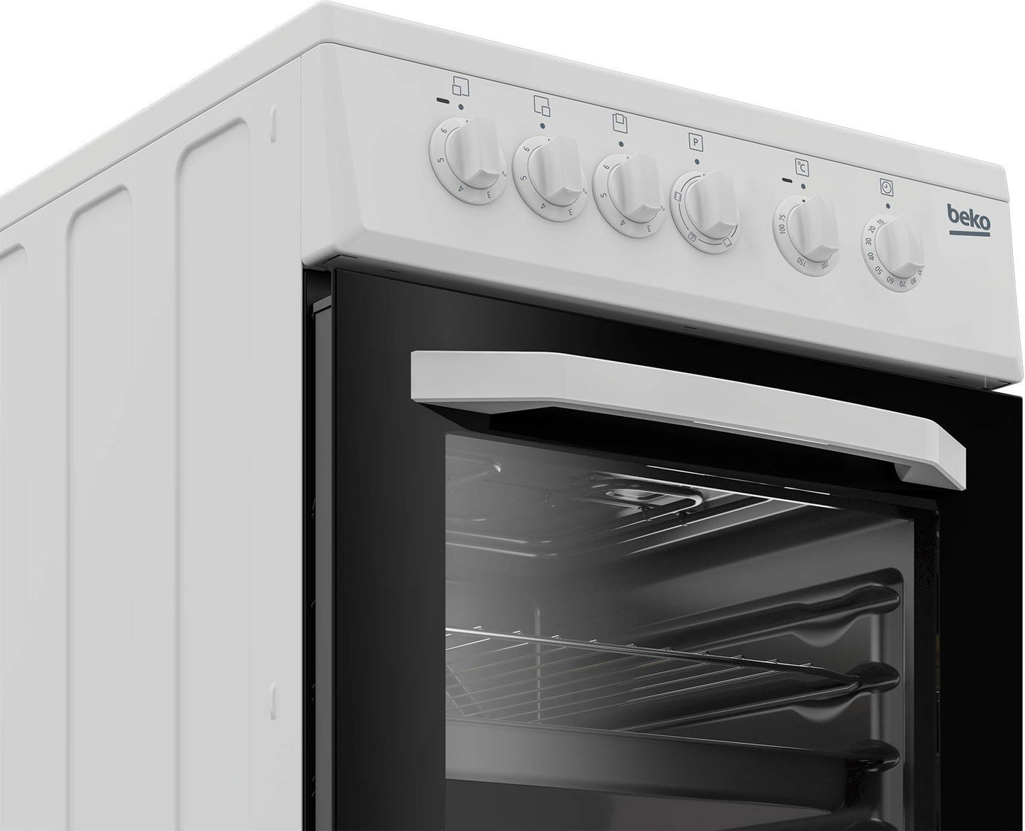 Beko 50 X cm, 3 Ceramic Burners, Free standing Creamic Cooker, Made in Turkey, White - CSS48100, 1 Year Warranty