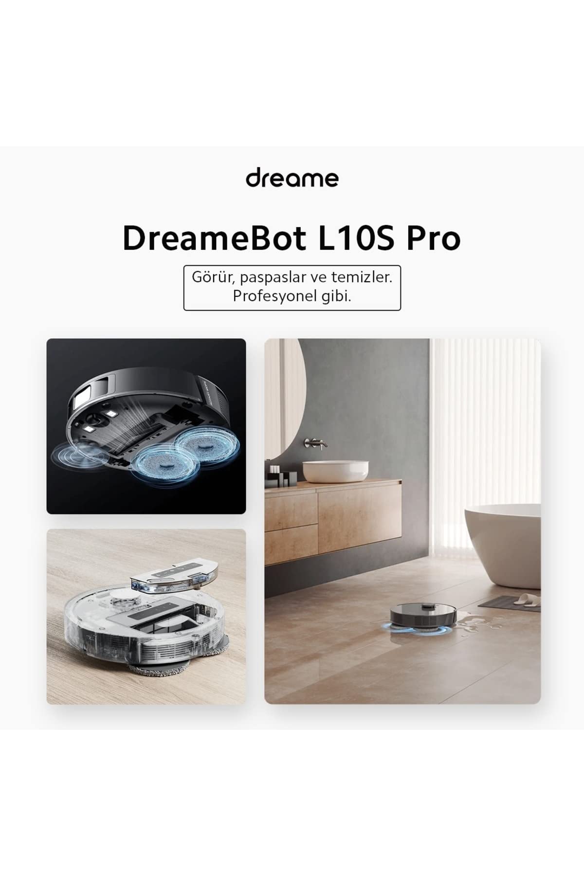 Dreame L10s Pro Ultra Heat Robot Vacuum Cleaner with Automatic Mop Cleaning with Hot Water, Mop Extension, 7,000 Pa Suction Power, Double Mop and Floor Cleaning, 2 year warranty by Dreame