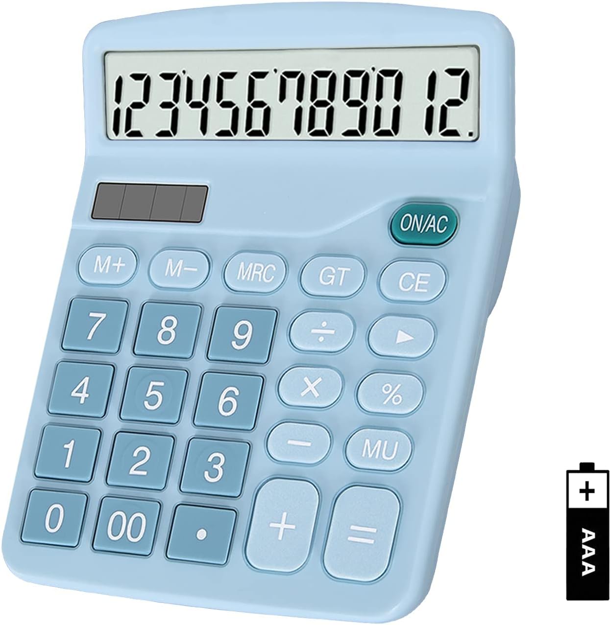 EooCoo Basic Standard Calculator 12 Digit Desktop Calculator with Large LCD Display for Office, School, Home & Business Use, Modern Design - Green