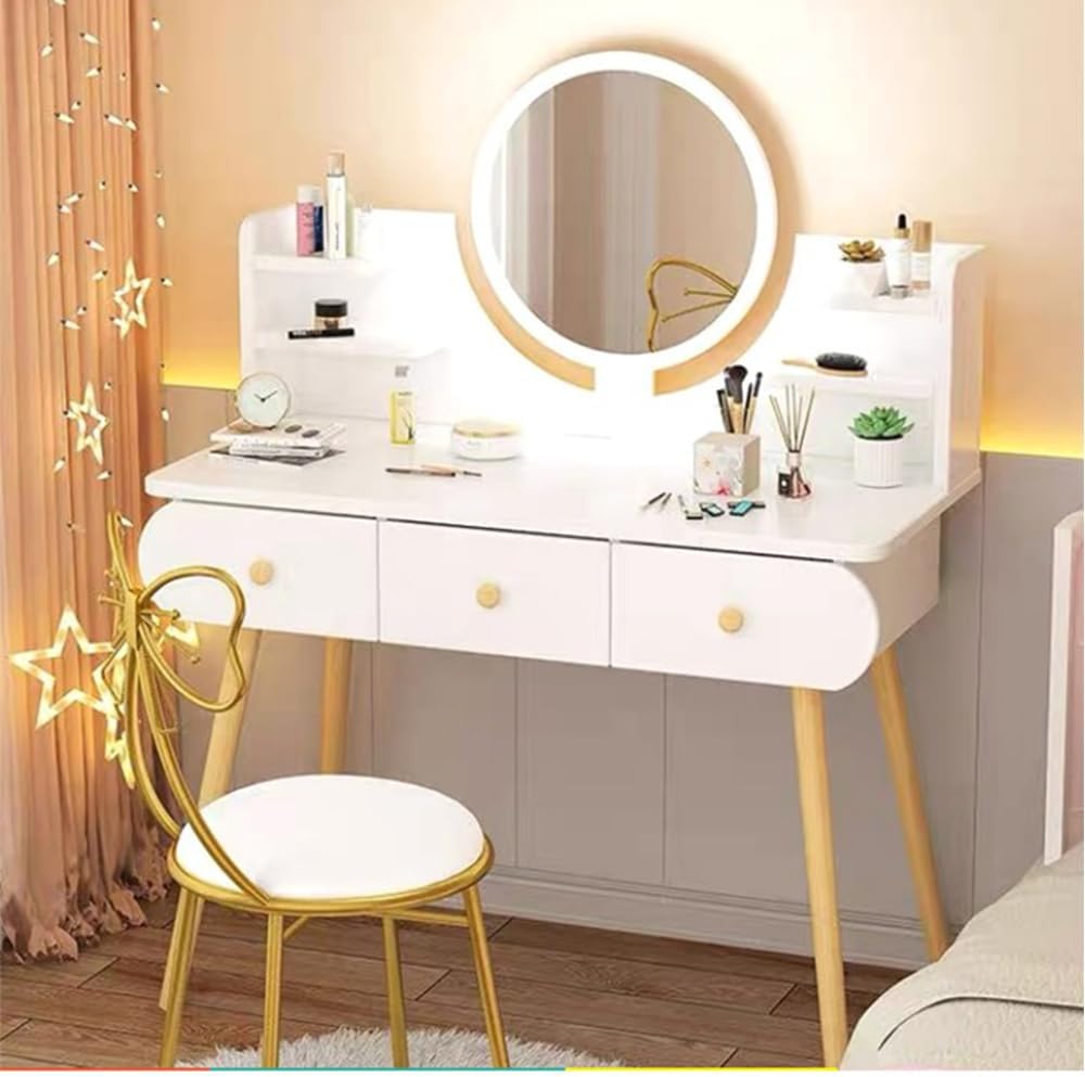 NKX Dressing table makeup mirror with lights and 3 drawers