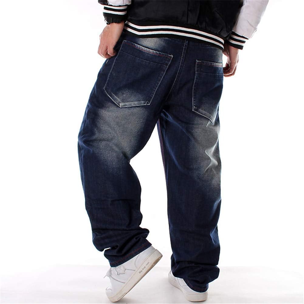 LUOBANIU Men's Vintage Hip Hop Style Baggy Jeans Denim Loose Fit Dance Skateboard Pants