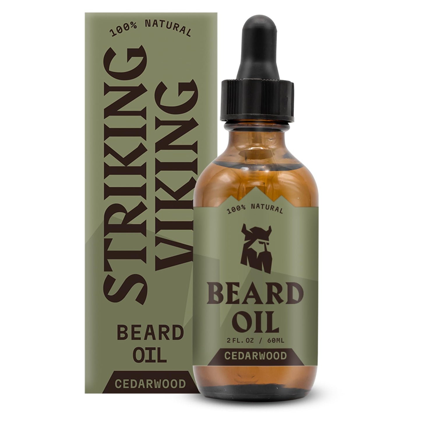 Vanilla Beard Oil (Large 2 oz.) - 100% Natural Beard Conditioner with Organic Tea Tree, Argan, and Jojoba Oil with Vanilla Scent - Softens, Smooths, and Strengthens Beard Growth by Striking Viking