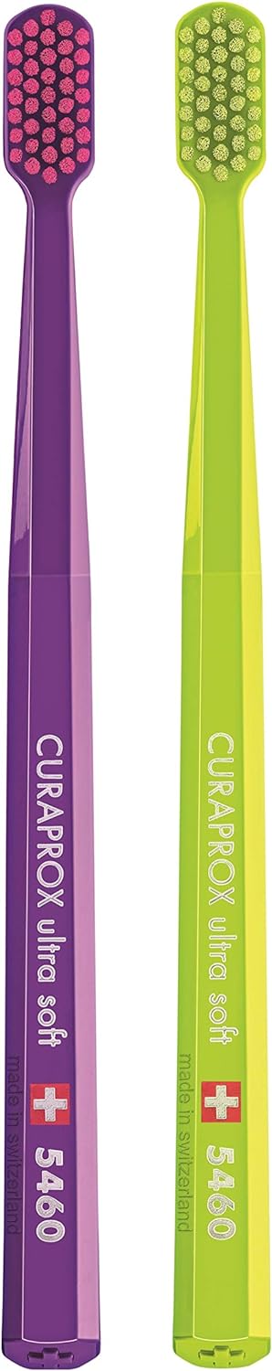 Curaprox Toothbrush CS 5460 Ultra-Soft, 3 Pack - Ultra Soft Toothbrush for adults with 5460 CUREN Bristles - Curaprox Manual Toothbrush