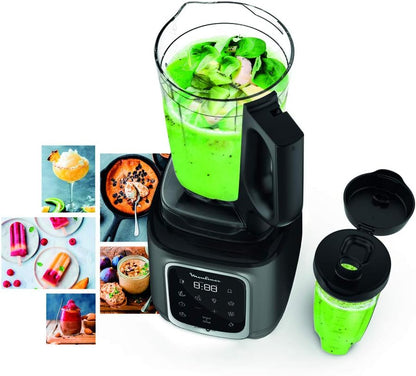 MOULINEX Blender | BlendForce XXL Jar 2.8 L Blender Smoothie Maker | Mixer | 600 W | 2 Attachments | 2.8L XXL Plastic Jar| 6 Powelix Blades | Ice Crush | 2 Speeds | 2 Years Warranty | LM458127