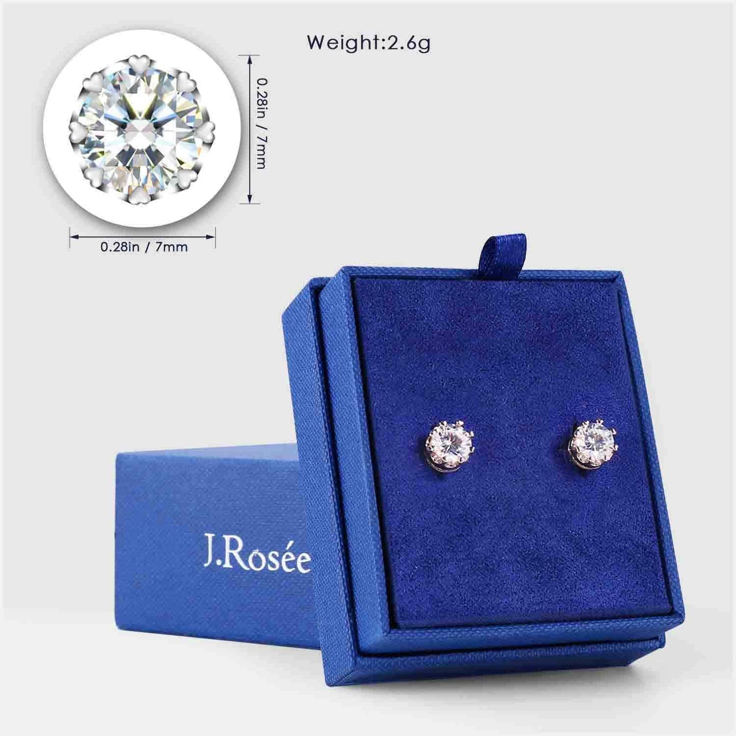 Swarovski Elements Crystal 18K Gold Plated 925 Sterling Silver Studs Earrings for Women Ladies Girls Gift Package J.Rosée Fashion Jewelry…