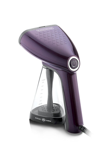 BLACK+DECKER Portable Garment Steamer With Universal Bottle Adaptor 1500W Dark Purple HST1500-B5