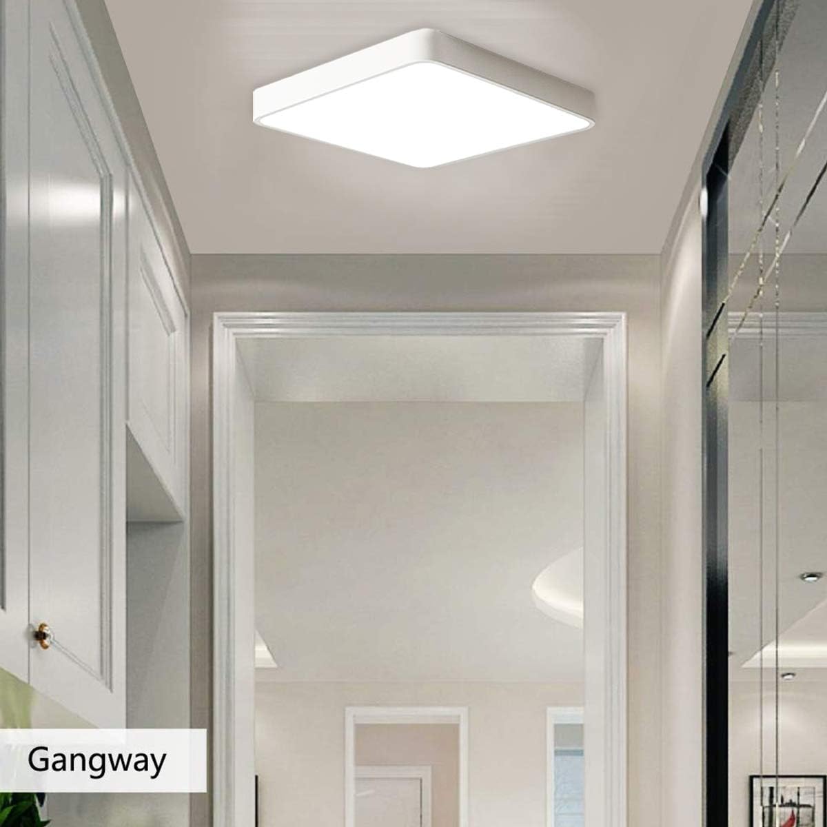 Ganeed Modern 38W Ultra-thin LED Ceiling Light, 40cm Super Bright Flush Mount Ceiling Light Fixture, 6500K Cool White Round Ceiling Lamp for Bedroom Living Dining Room Kitchen Office