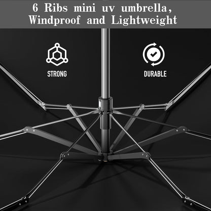 CyanCloud Mini Umbrella with Sun Protection, Small Travel Umbrella with Storage Box Light Compact, Windproof Umbrella Folding Lightweight Sun & Rain Umbrellas UV Protection for Women Men