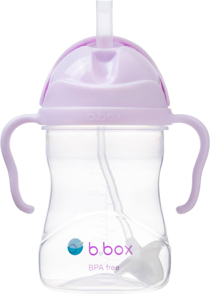 b.box Sippy Cup with Fliptop Weighted Straw, Drink from Any Angle | Spill Proof, Leak Proof & Easy Grip | BPA Free & Dishwasher Safe | Babies & Toddlers (Cherry Blossom 240ml)