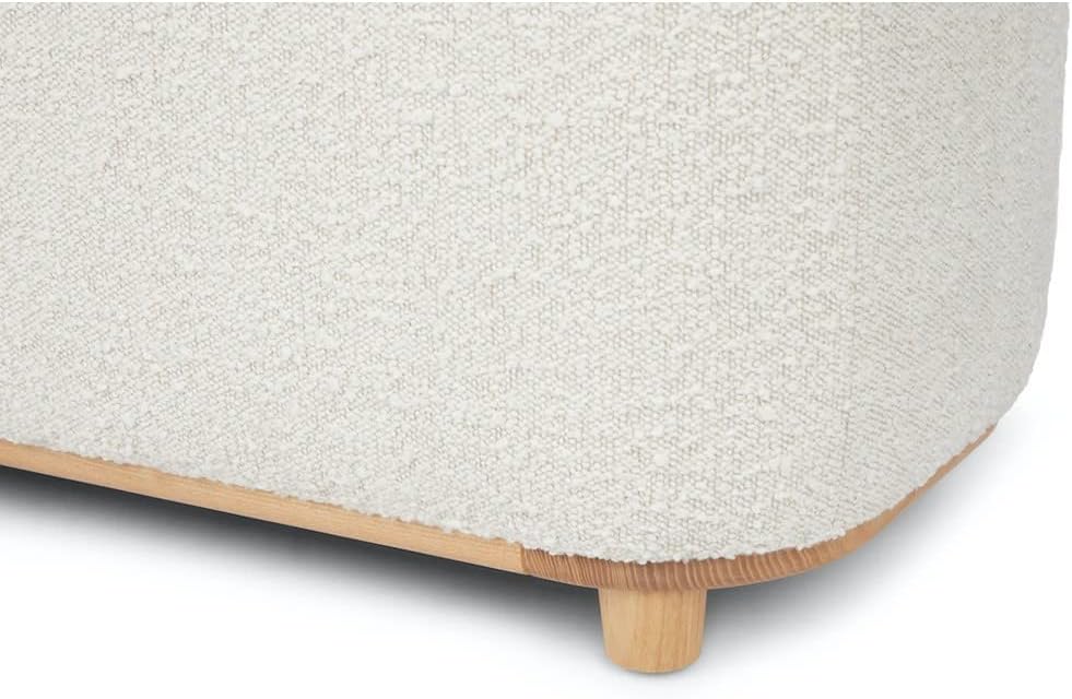 Luxury Upholstered Ottoman Bench storage Ottoman In Boucle Upholstered Woolen Fabric Upholstered With Solid Wood Base Ottoman Storage Bench