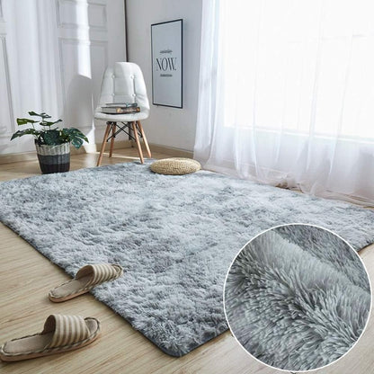 Tinyboy-hbq Area Rugs Shaggy Carpet for Living Room Bedroom Large Fluffy Carpet Modern Non-Slip Mat Multisize Rug Indoor Home Decor (Gray White, 80 x 120 cm)