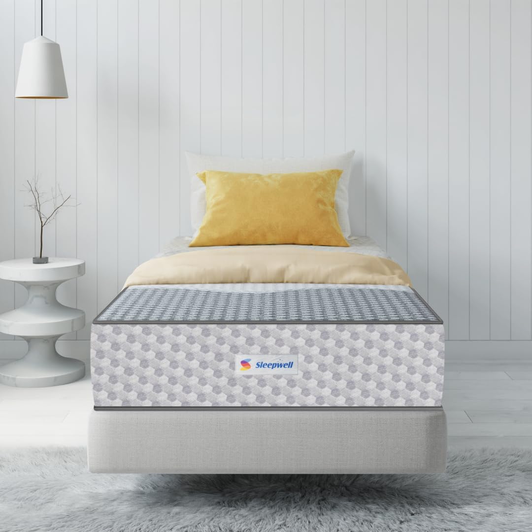 Sleepwell Ortho Pro Spring | 100 Night Trial | Impressions Memory Foam Mattress With Airvent Technology And 3-Zone Pocket Spring | Single Bed Size (200L x 90W x 20H cm)