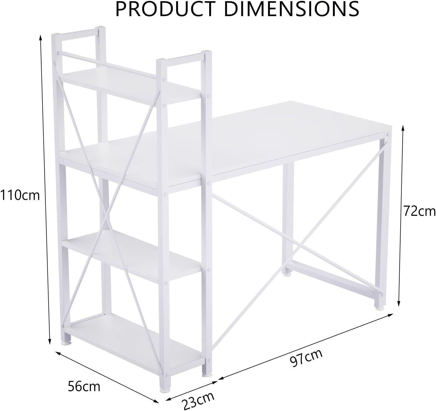 Mahmayi Renewed Modern Stylish Workstation Computer Desk for Home, Office, Living Room - Study Table - Office Furniture - 120 x 60CM - White