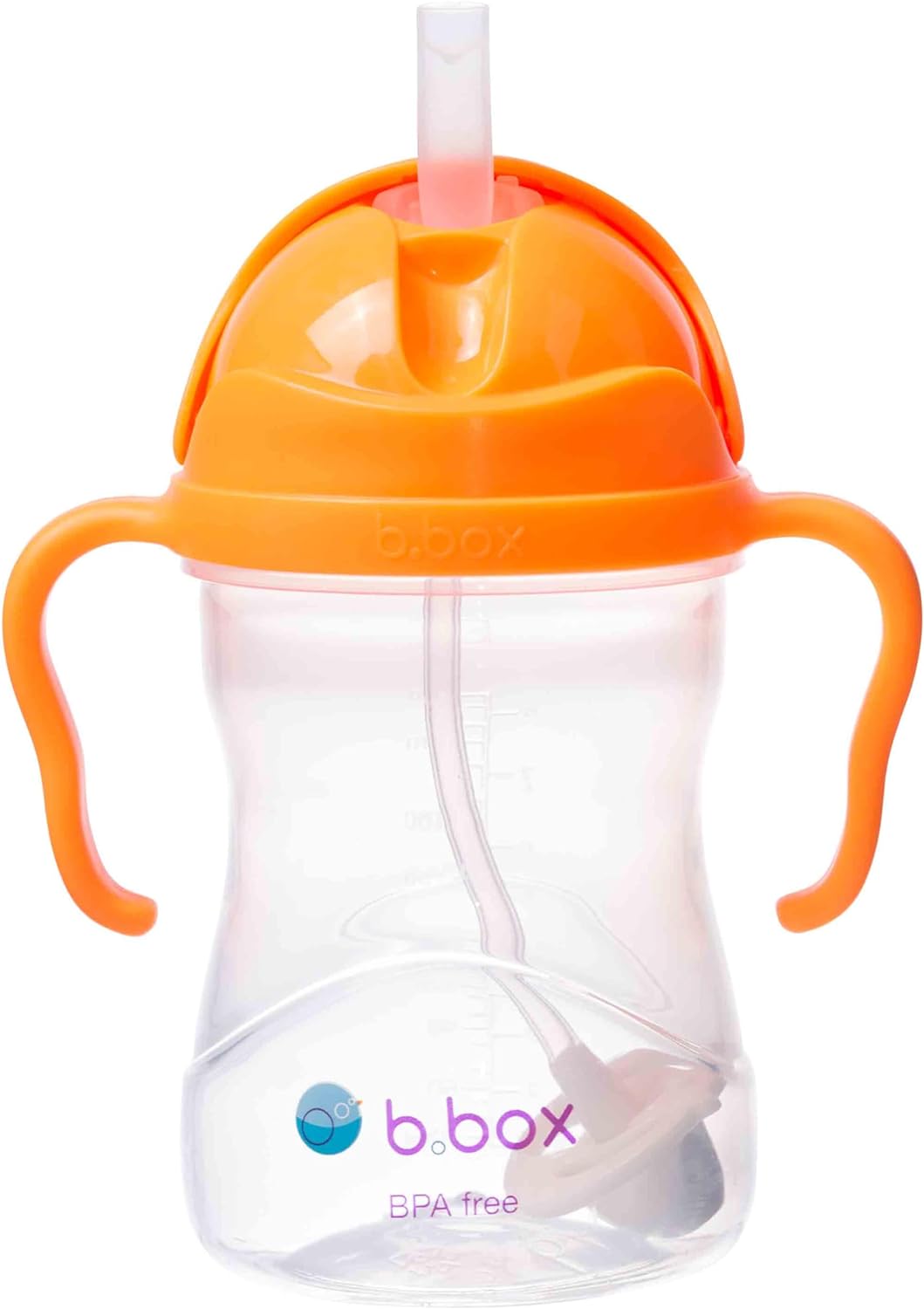 b.box Sippy Cup with Fliptop Weighted Straw, Drink from Any Angle | Spill Proof, Leak Proof & Easy Grip | BPA Free & Dishwasher Safe | Babies & Toddlers (Cherry Blossom 240ml)