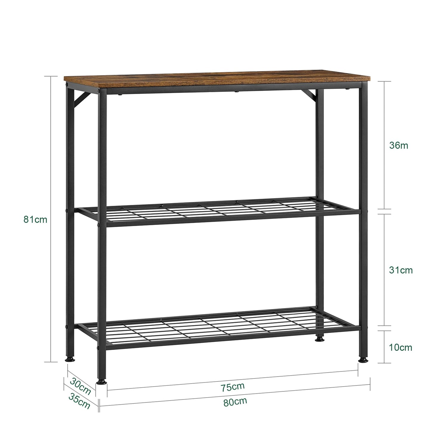 SoBuy (UAE STOCK) FSB93-F 3 Layers Console Table Hall Table Side Table End Table Living Room Sofa Table