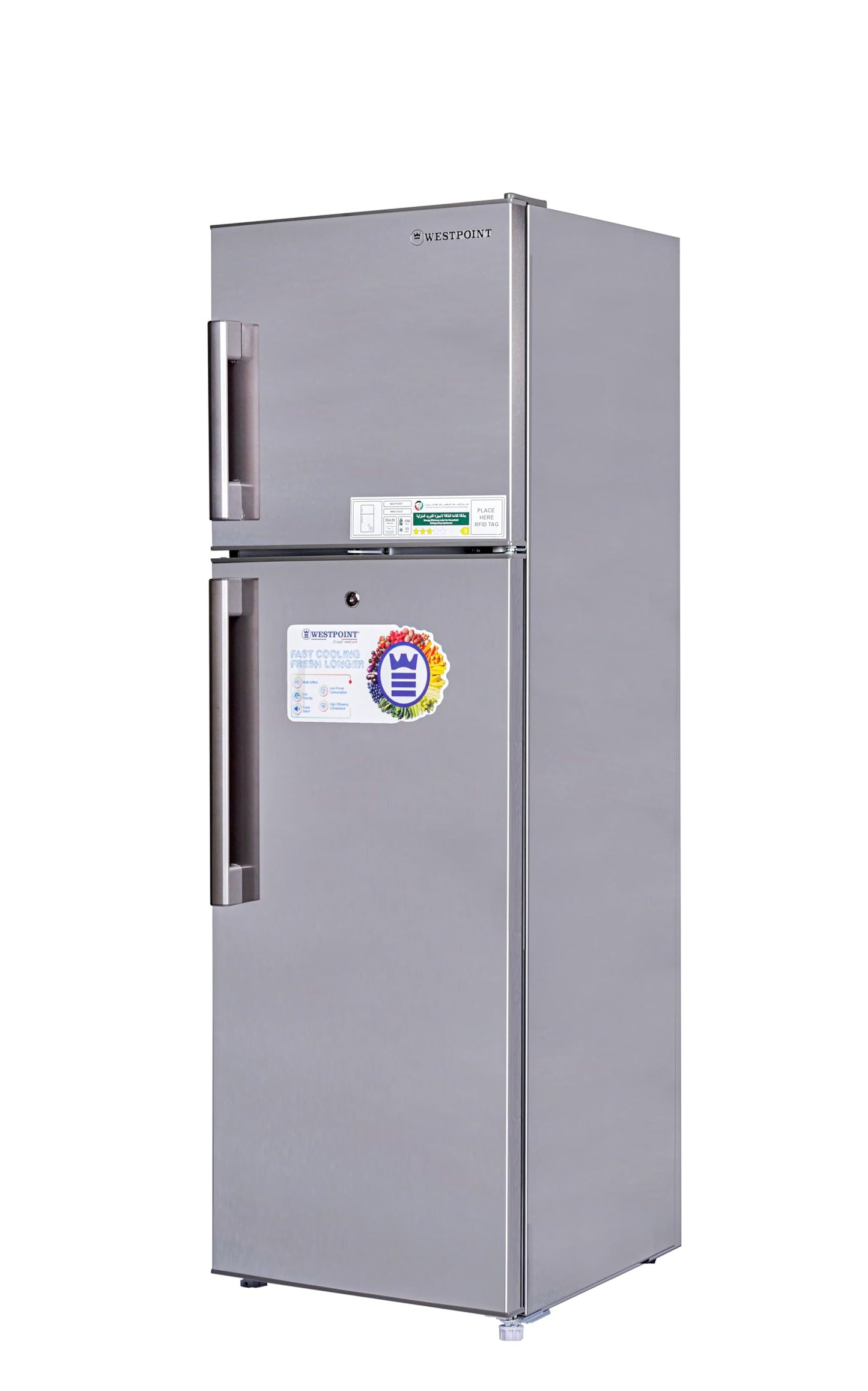 Westpoint 500 Liters Double Door NO FROST Refrigerator 4 Star ESMA RATED with INVERTER COMPRESSOR One Year Warranty Silver - WNN-5019EIV