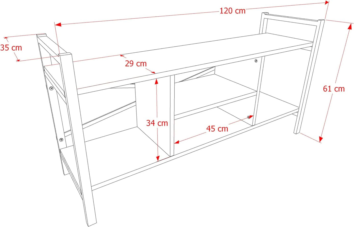 Home Canvas Gila TV Stand 120cm (White)