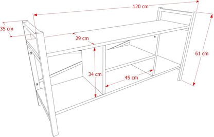 Home Canvas Gila TV Stand 120cm (White)