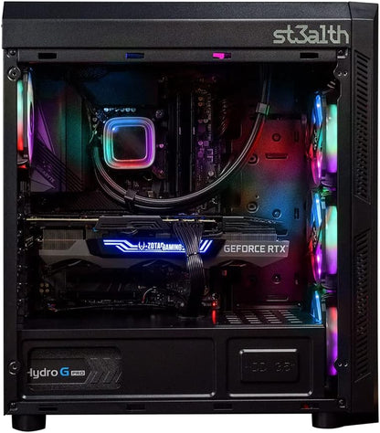 ST3ALTH RAPTR Gaming Desktop PC Intel Core i5 12400F, B660M PRO Motherboard, 16GB DDR4 3600MHz RAM, 512GB M.2 NVMe SSD, Windows 10 64 bit With Free Personalization, Black