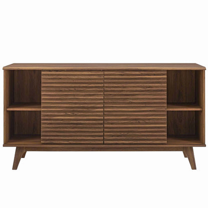 Modway Render 63" Mid-Century Modern Sideboard Buffet Table or TV Stand in Walnut