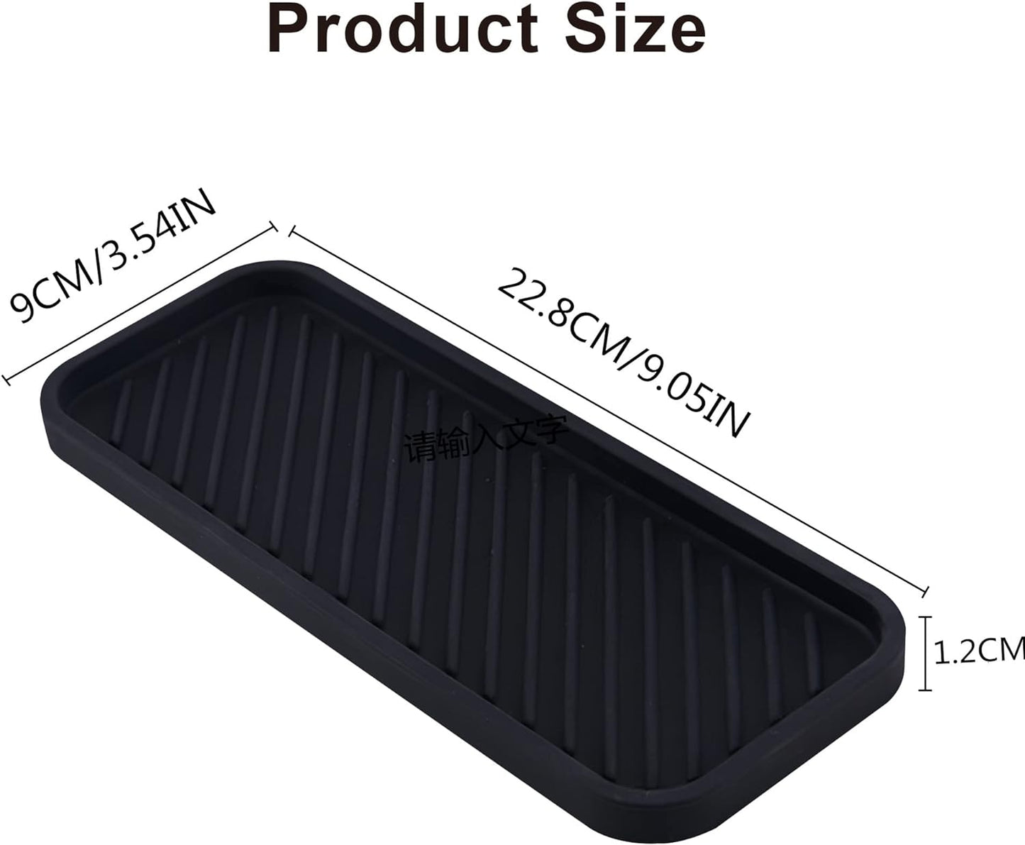 2 PCS Silicone Sink Tray, Kitchen Sink Tray Organiser, Silicone Kitchen Drying Mat for Kitchen, Bathroom, Counter (Black, Size 1)