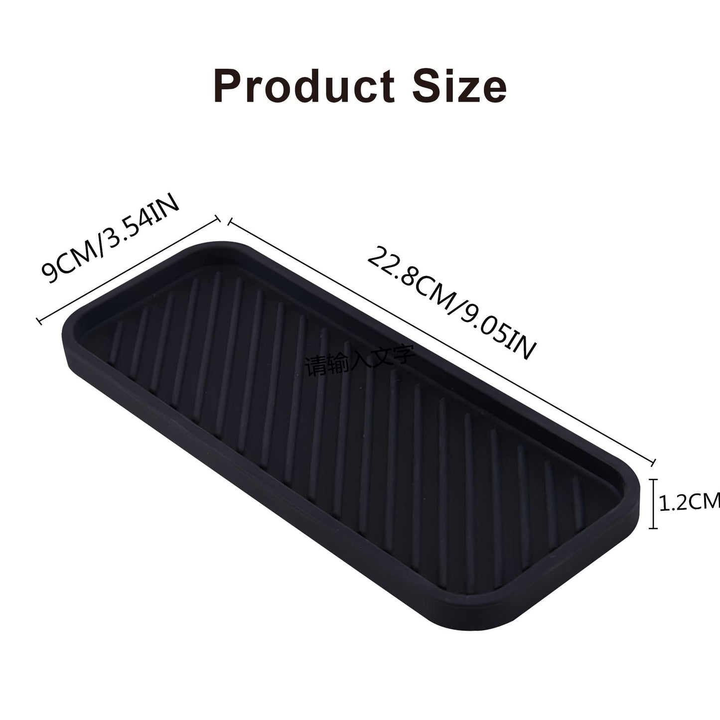 2 PCS Silicone Sink Tray, Kitchen Sink Tray Organiser, Silicone Kitchen Drying Mat for Kitchen, Bathroom, Counter (Black, Size 1)