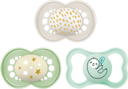 MAM Variety Pack Baby Pacifier, Includes 3 Types of Pacifiers, Shape Helps Promote Healthy Oral Development, 3 Pack, 6-16 Months, Girl