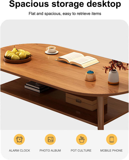 Occuwzz Coffee Table,2 Tier Sofa Side Table with Open Shelving for Storage,Simple Household Small Tea Table,Modern Design Furniture For Home, Living Room 120 * 40 * 60cm