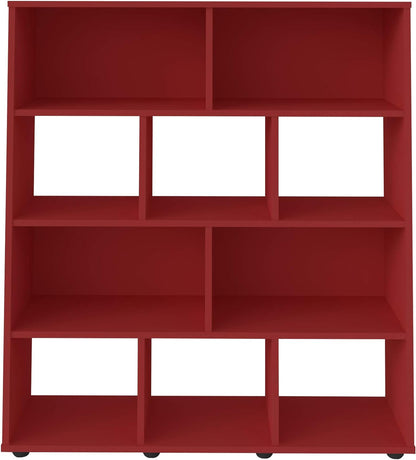 Artely MDF/MDP Book Shelf, Bookcase, Cabinet, Bookrack, Many Shelves, Ideal for Living Room, Bedroom, Office, Book Room, Rustic Brown, W 91 cm x D 25 cm x H 109 cm, DIY Assembly, 7899307514197