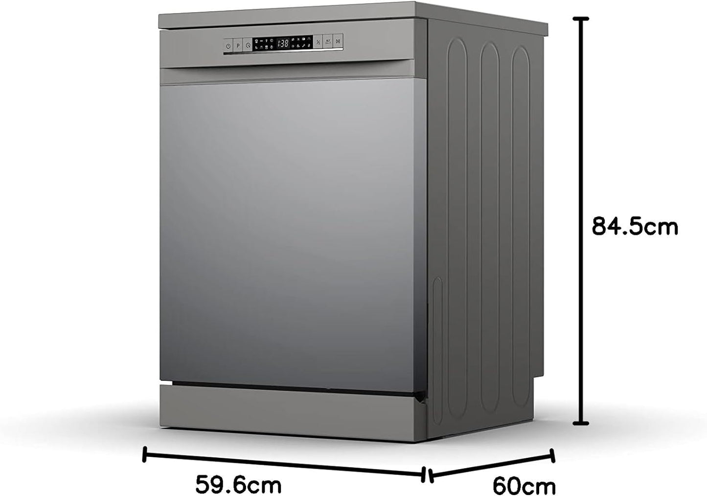 Hisense 15 Place settings Freestanding Dishwasher 8 Programs Color Titanium Grey Model HS623E90G " 1 Year Warranty.