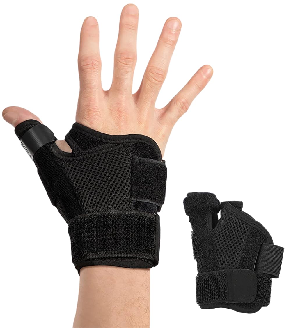 Sweet seven Thumb Splint Brace - Right/Left Hand, Thumb Support, Arthritis & Carpal Tunnel Pain Relief (Black)