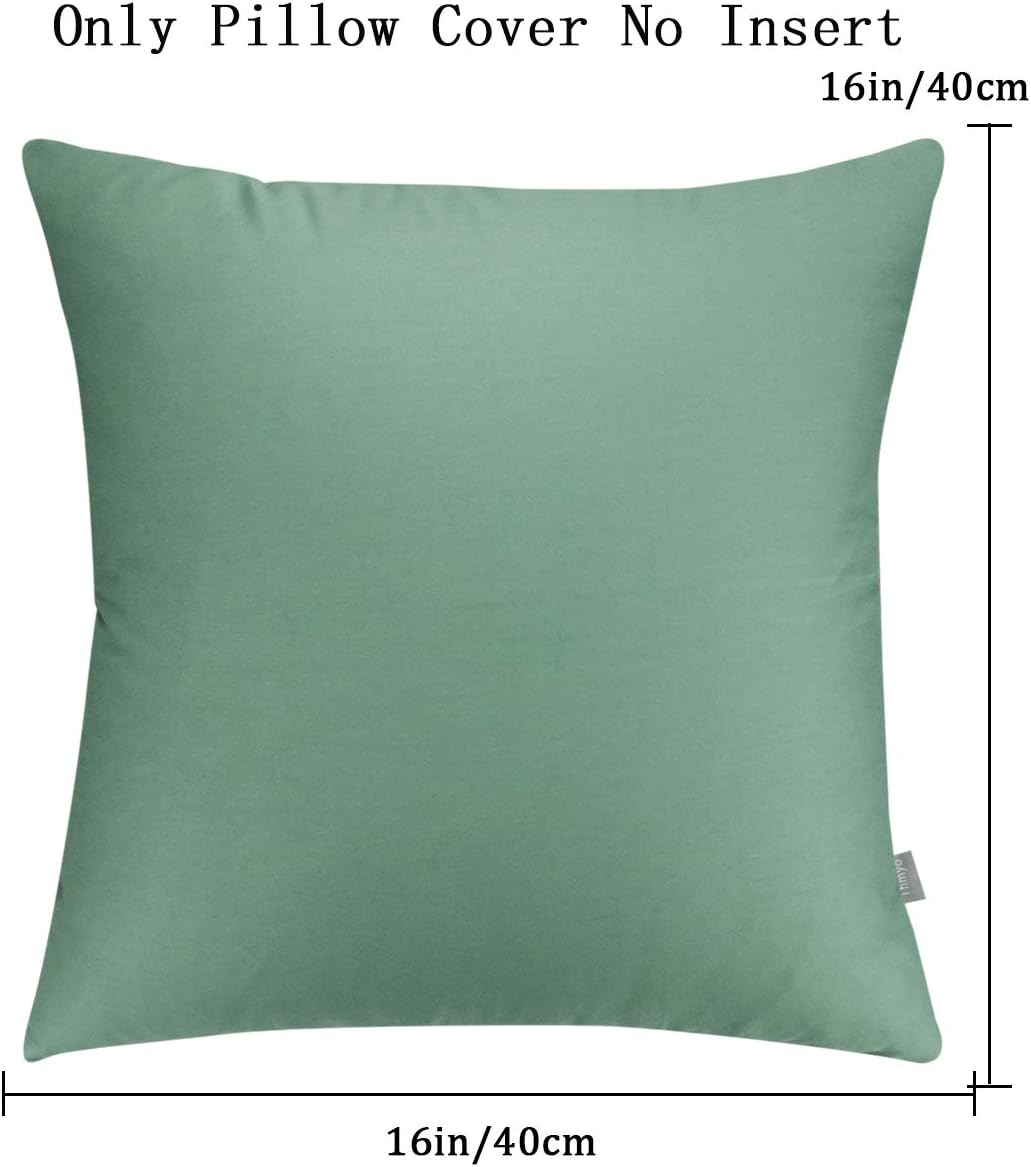 4-Pack 100% Cotton Comfortable Solid Decorative Throw Pillow Case Square Cushion Cover Pillowcase Sublimation Blank Pillow Covers(Cover Only,No Insert)(20x20inch/50x50cm, Christmas Green)