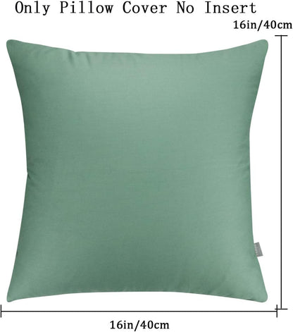 4-Pack 100% Cotton Comfortable Solid Decorative Throw Pillow Case Square Cushion Cover Pillowcase Sublimation Blank Pillow Covers(Cover Only,No Insert)(20x20inch/50x50cm, Christmas Green)