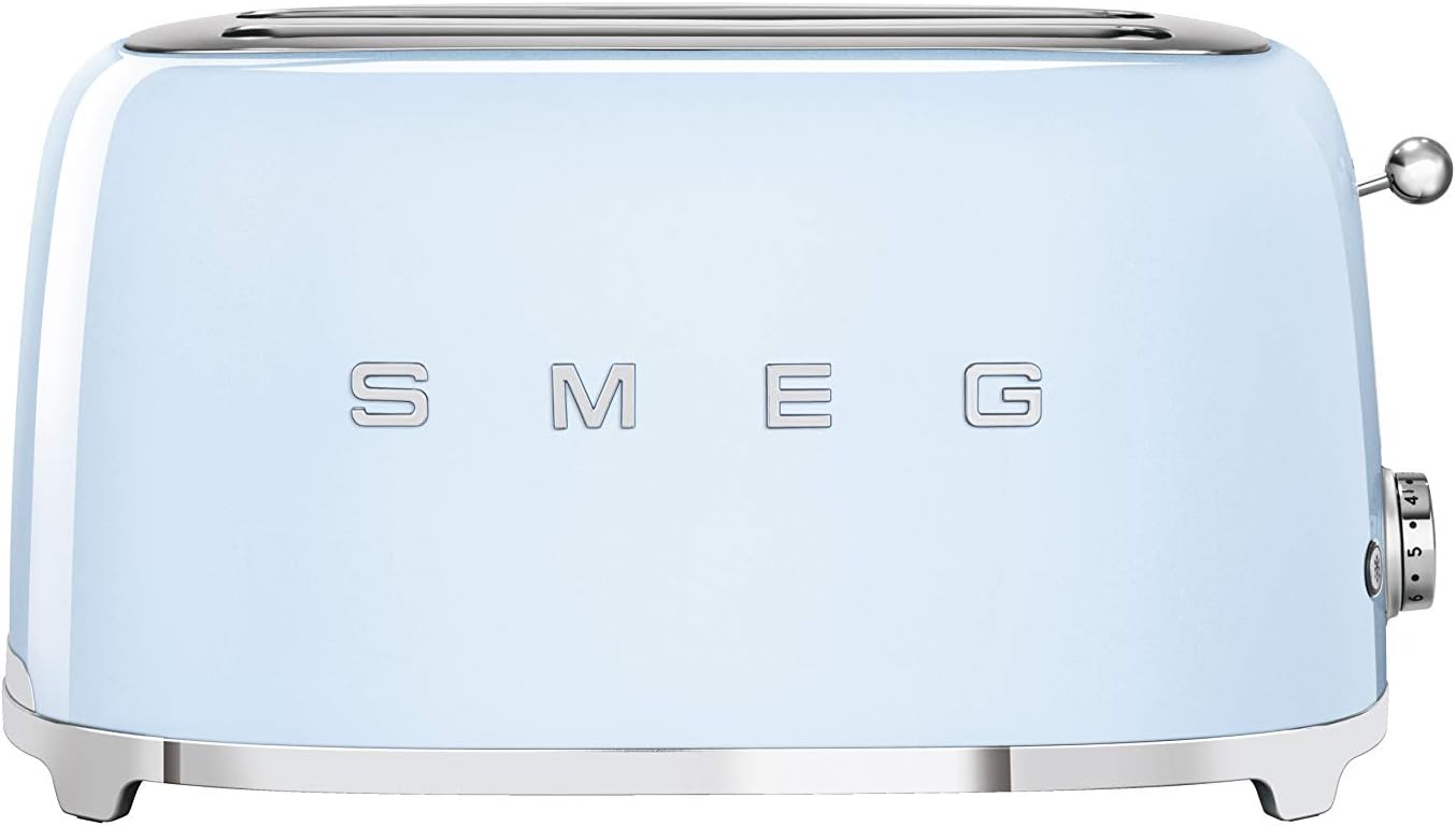 Smeg TSF02CRUK, 50's Retro Style 4 Slice Toaster,6 Browning Levels,2 Extra Wide Bread Slots, Defrost and Reheat Functions, Removable Crumb Tray, Cream, 1 Year Warranty