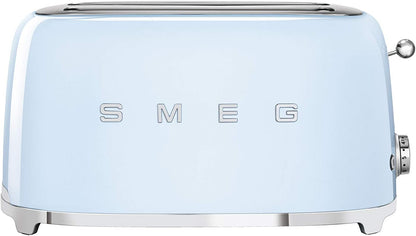 Smeg TSF02CRUK, 50's Retro Style 4 Slice Toaster,6 Browning Levels,2 Extra Wide Bread Slots, Defrost and Reheat Functions, Removable Crumb Tray, Cream, 1 Year Warranty