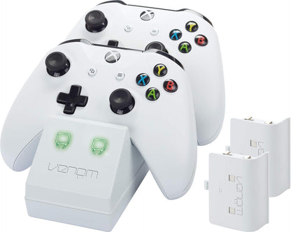 Venom Xbox One Twin Docking Station With 2 X Rechargeable Battery Packs: White (Xbox One)