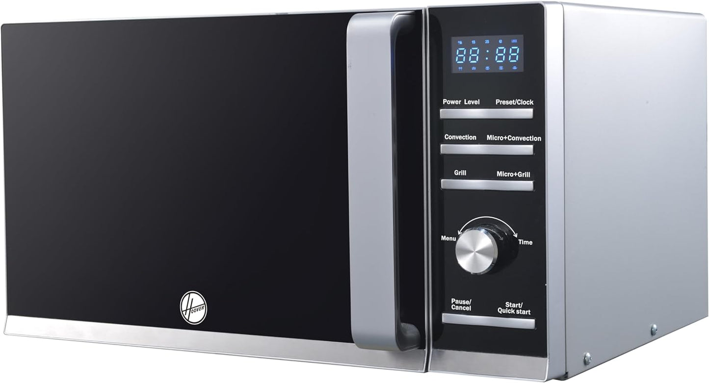 Hoover 25L Digital Microwave with Grill Oven - HMW-M25G-S, 900W Power, Defrost, Grill Function, Digital Button Control, Black